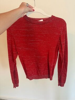 Julia Amory Red & Silver Long Sleeve Top